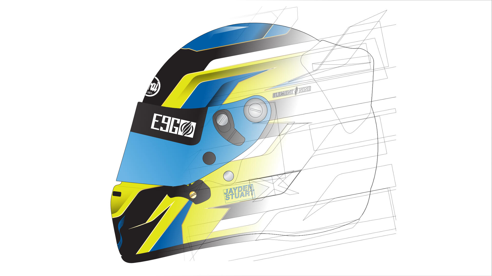 Image Title jayden stuart helmet design showing vector paths